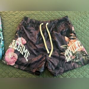 Darc Sport Black Floral Athletic Shorts